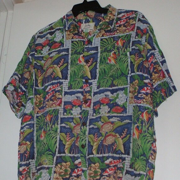 Vintage Reyn Spooner Hawaiian SL Shirt - Large - Picture 1 of 2